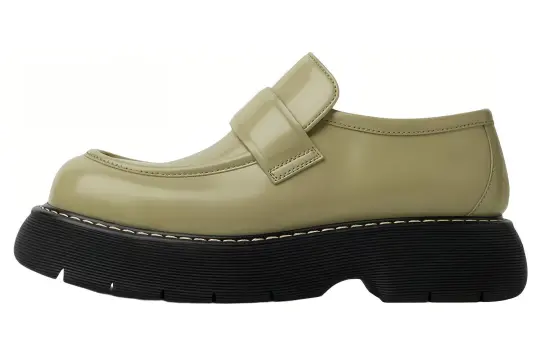 Bottega Veneta Leather Men's Casual Shoes Men's Gray Green
