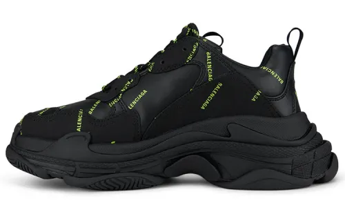 Balenciaga Triple S Allover Logo Black Green