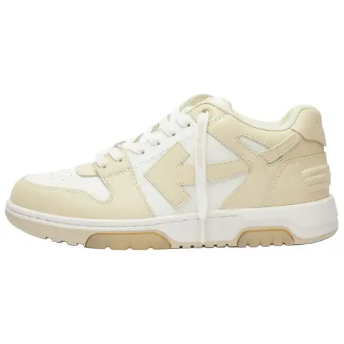 OFF WHITE Cow Leather Low top Skateboard Shoes Women's Gray White