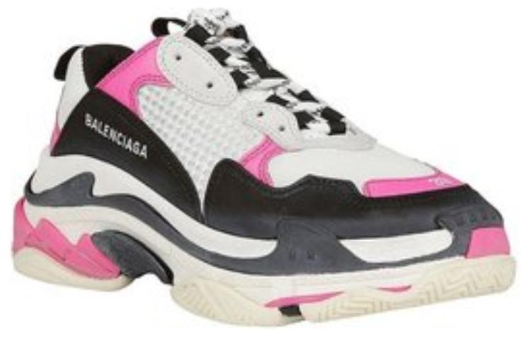 Кроссовки Balenciaga Triple S (черно-бело-розовые) — фото 3