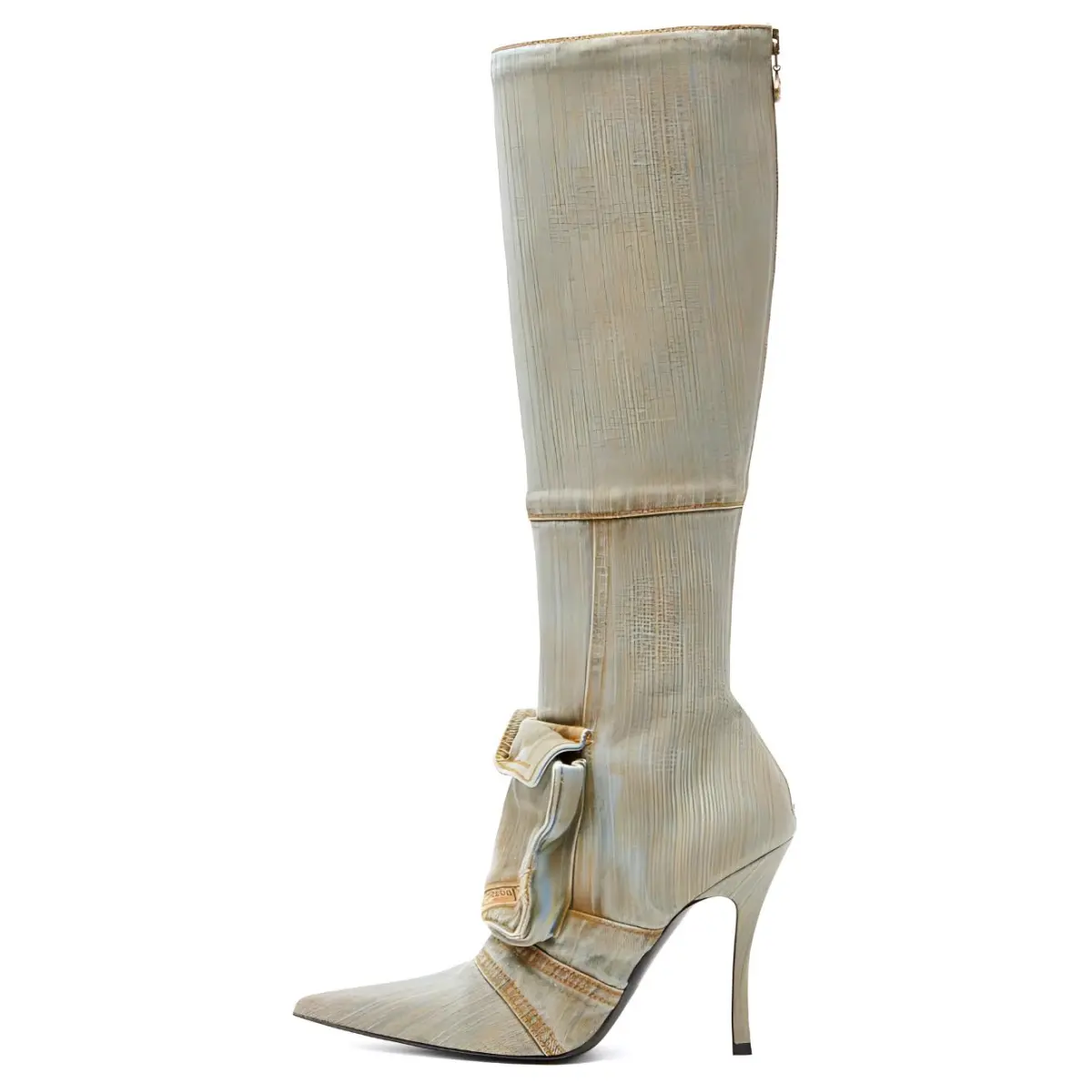 DIESEL D-Venus Pocket Denim Knee-high Boots
