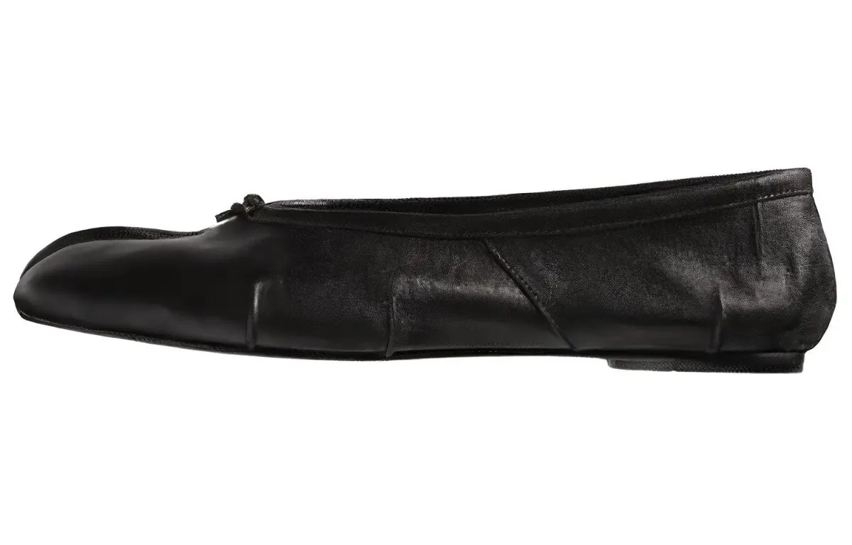 Maison Margiela Tabi Leather Casual Shoes 1cm Women's Black