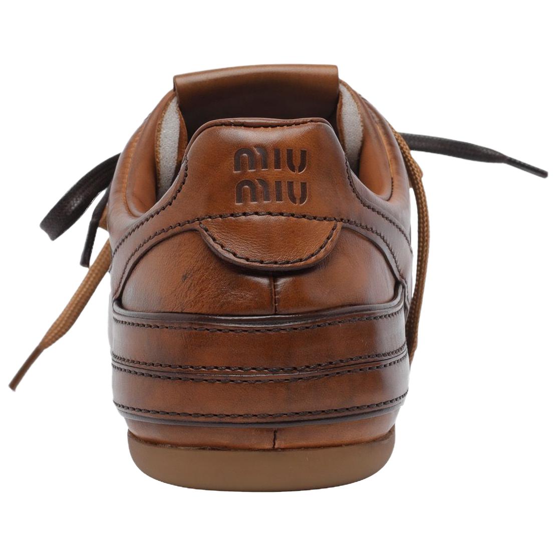 Женские кеды MIU Calfskin (коричневые) — фото 6