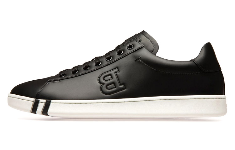 BALLY Bally round toe lace-up low-top fashion sneakers men's black