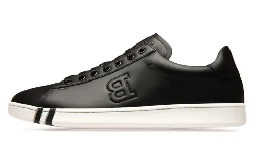 BALLY Bally round toe lace-up low-top fashion sneakers men's black