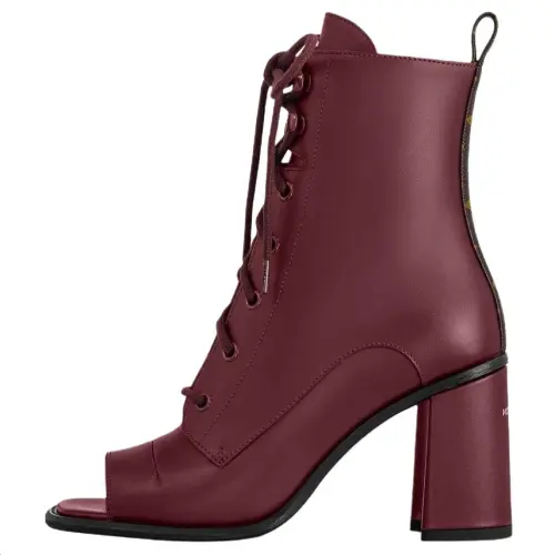 LOUIS VUITTON Berlin Calfskin Ankle Boots 8.5cm Women's Bordeaux Red