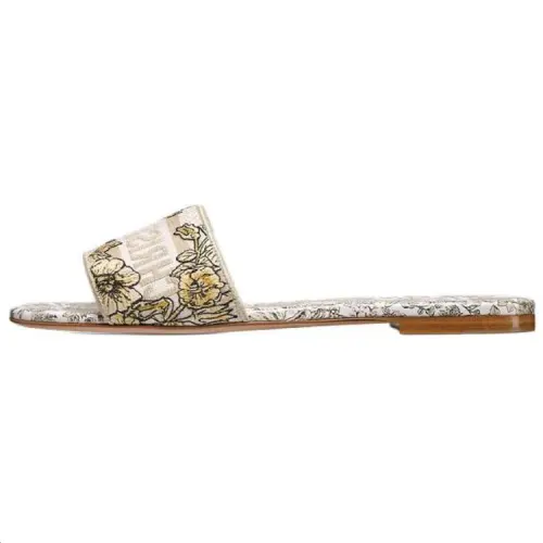 DIOR Dway Slide Slippers Women's White Gold