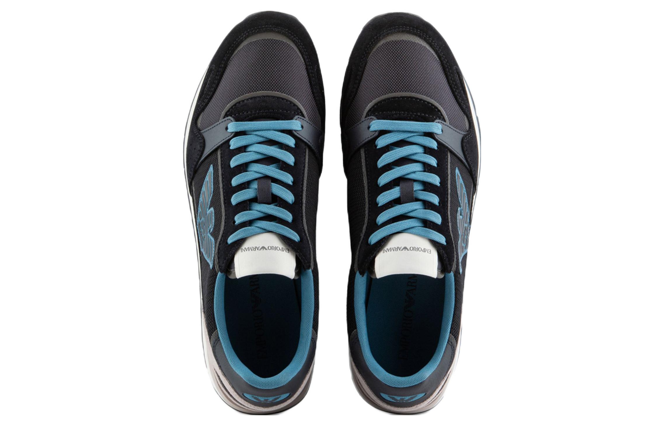 EMPORIO ARMANI Mesh Low top Sports Casual Shoes Men's Blue Gray