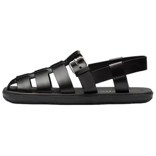 PRADA Interwoven Straps Flat Sandals