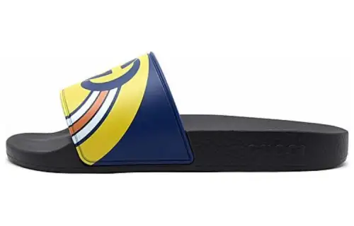 GUCCI Pursuit Logo Slides 'Gold Navy'