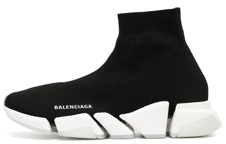 Balenciaga Speed 2.0 Fabric High top Casual Shoes Men's Black