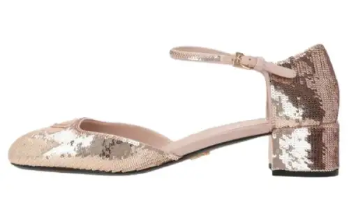 PRADA Chunky Heel High Heels Women's Gold
