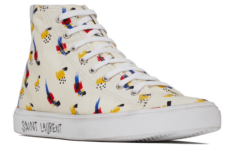 Мужские кеды SAINT LAURENT Malibu Coup De Pinceau (молочные) — фото 3