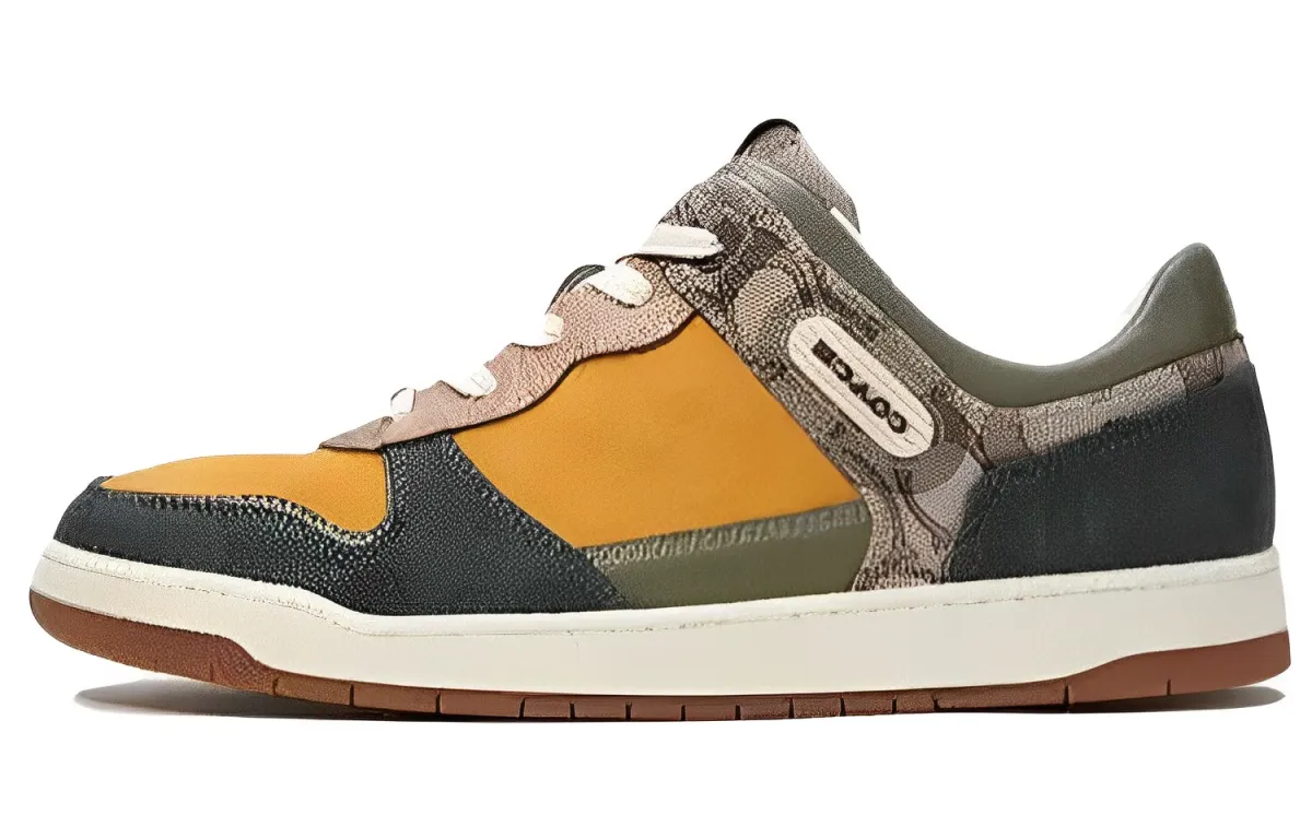 COACH C201 Leather Low top Skateboard Shoes Men's Amazon Green
