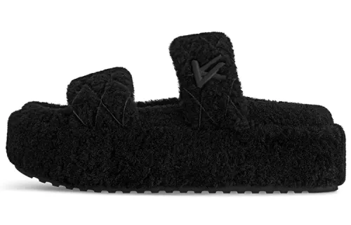 LOUIS VUITTON Sunset Slide Slippers Women's Black