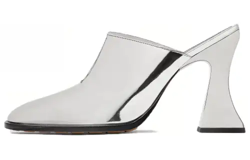 Bottega Veneta Closed Toe Slippers 10cm Women's Silver