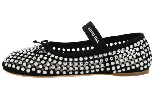 MIU MIU Ballerinas Black Satin