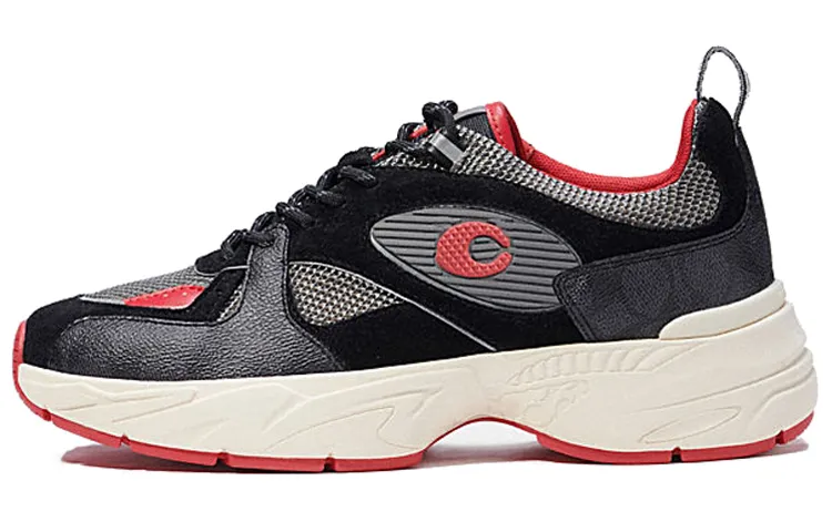 COACH Tech Comfortable Low top Casual Shoes Men's Mixed Black