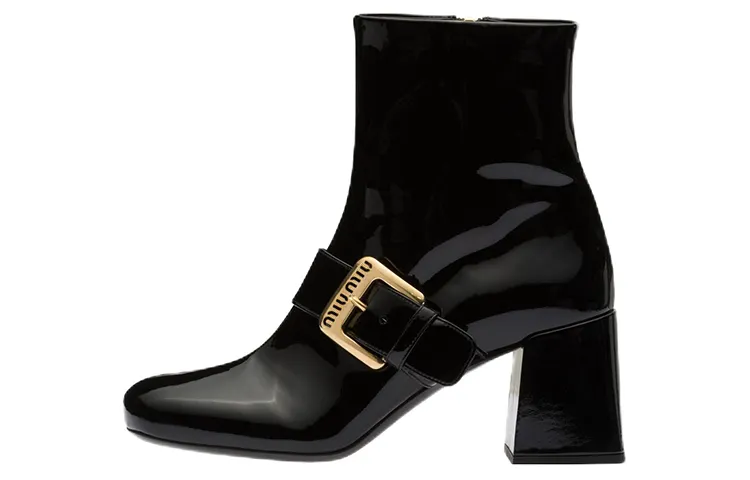 MIU MIU Ankle Boots 7.5cm Women's Black