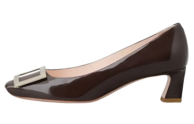 Roger Vivier Patent Leather Casual Shoes Women's Burgundy
