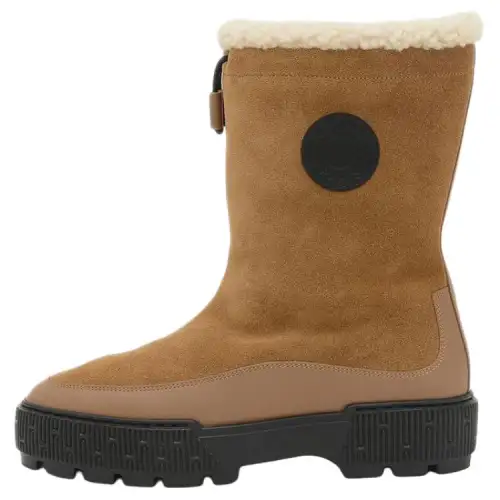 HERMES Journey Ankle Length Snow Boots 4cm Women's Brown
