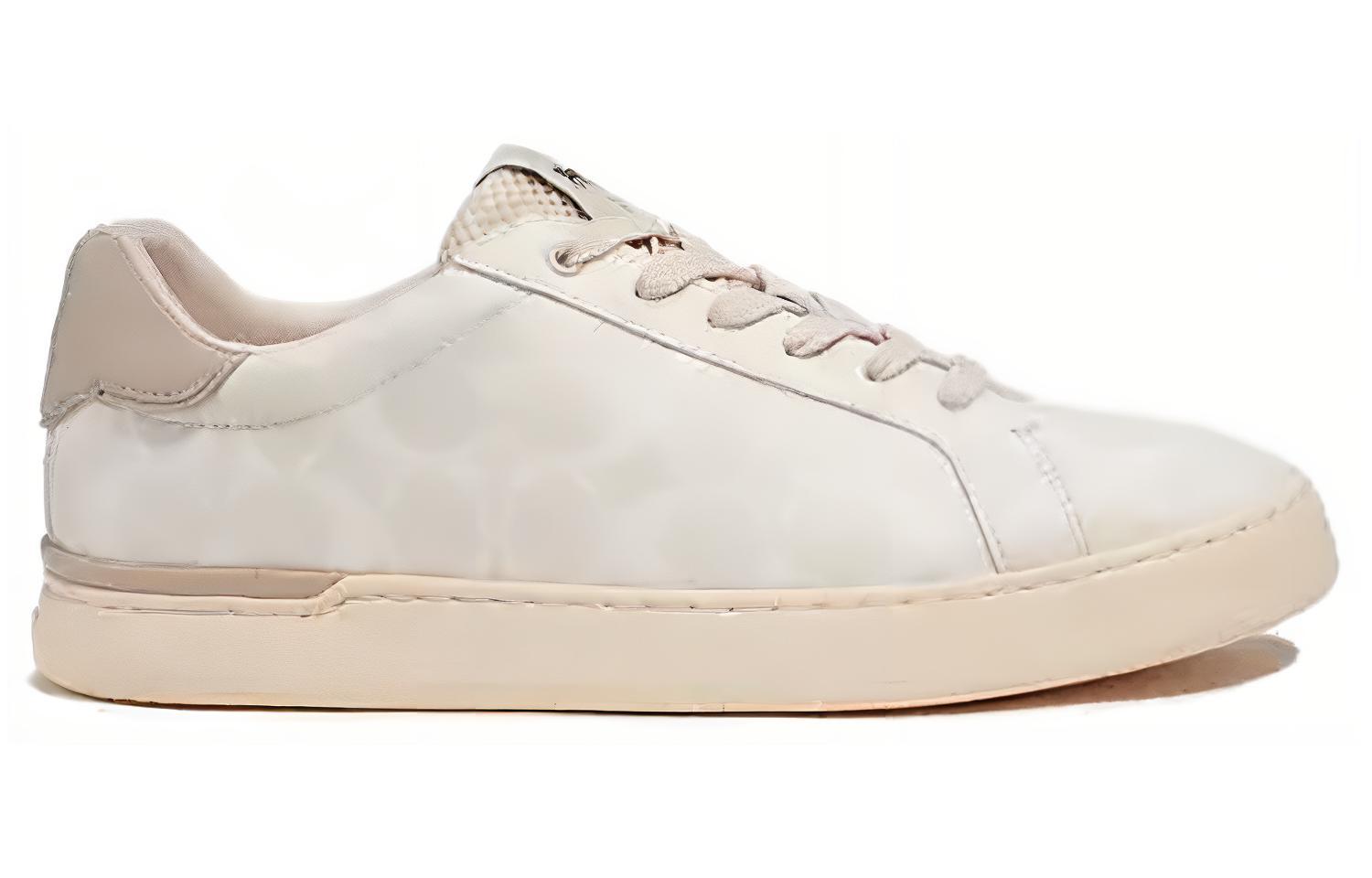 COACH Clip Canvas Low top Skateboard Shoes Men's Chalk
