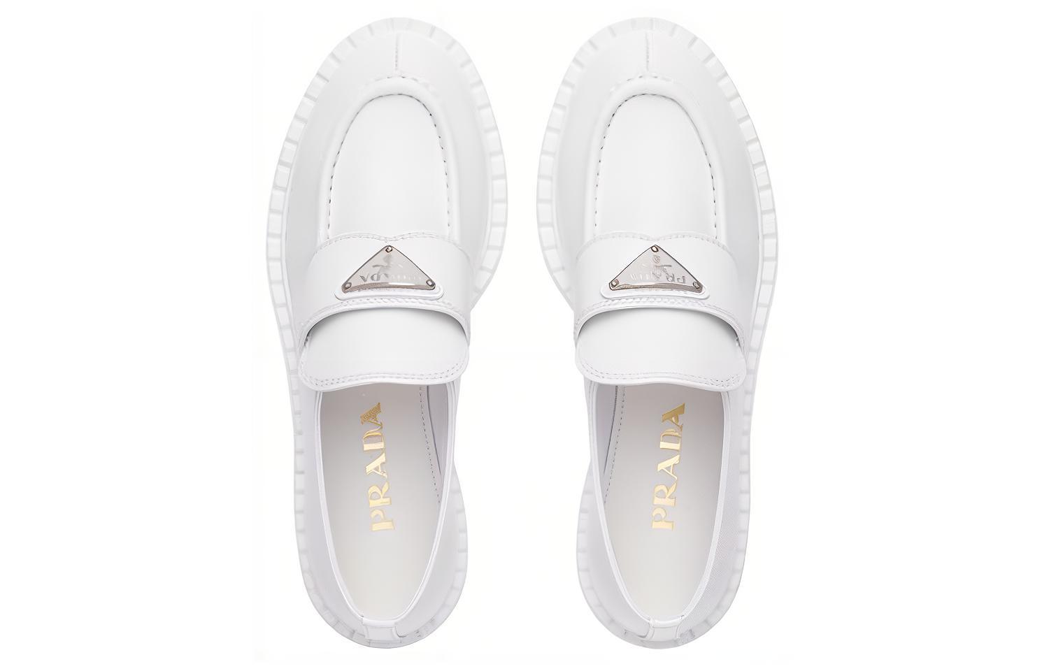 PRADA Leather Loafers 'White' Women's