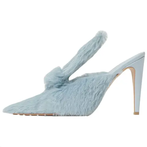 Bottega Veneta Closed Toe Slippers 9cm Women's Light Blue