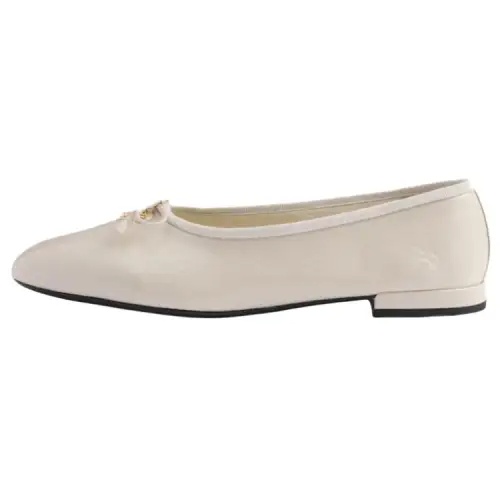 PRADA Leather Casual Shoes Women's Beige