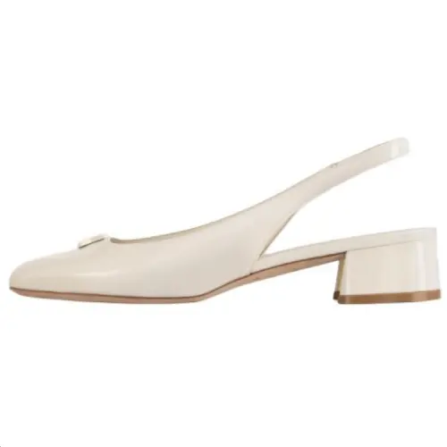 LOUIS VUITTON Swing Patent Leather Spool Heel High Heels 3.5cm Women's White