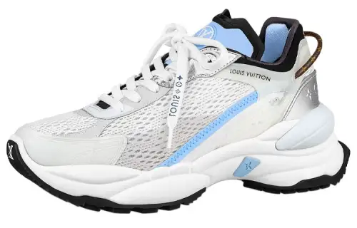 LOUIS VUITTON Run 55 Fabric Cushioning Low top Sports Casual Shoes Women's White Blue
