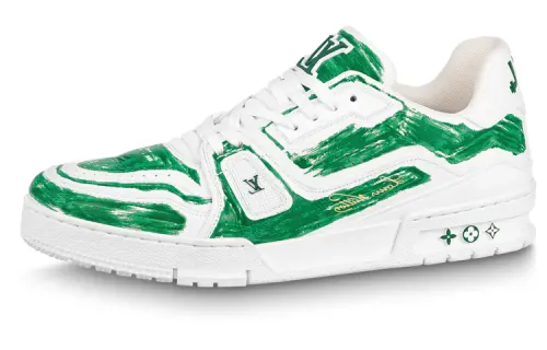 LOUIS VUITTON Lv Trainer Sneakers 'White And Colored In Green'
