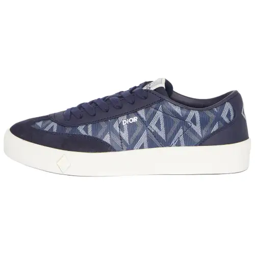 DIOR B101 Canvas Leather Stylish Skateboarding Shoes Men's Marine Blue