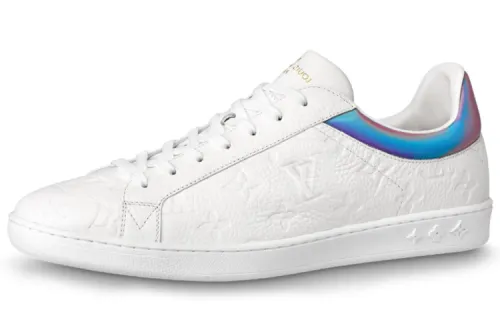 LOUIS VUITTON Luxembourg Cow Leather Low top Stylish Skateboarding Shoes Men's White