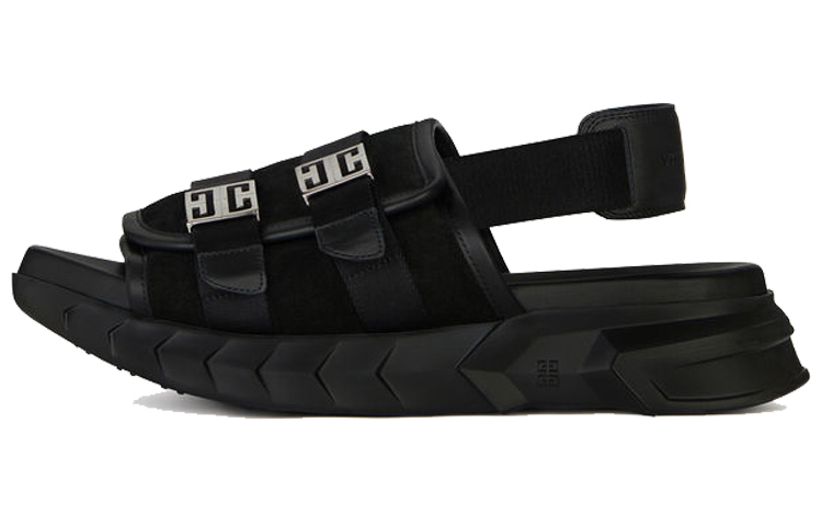 Givenchy Marshmallow Sandals Black Suede Leather
