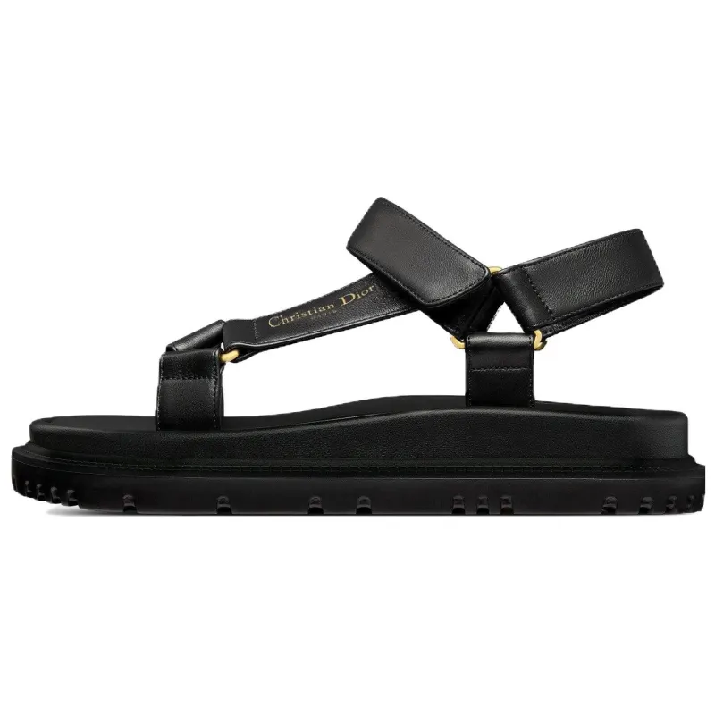 DIOR Dioriviera D Wave Leather Stylish Sandal Women's Black