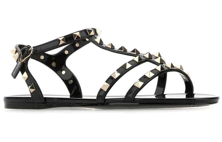 Женские сандалии Valentino Rockstud Sandals (черные) — фото 3