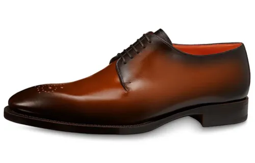 LOUIS VUITTON Varenne Top Grain Cow Leather Men's Casual Shoes Men's Amber Brown