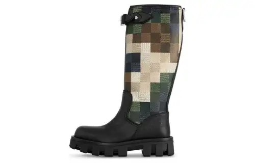LOUIS VUITTON Leather Knee high Boots Men's Green