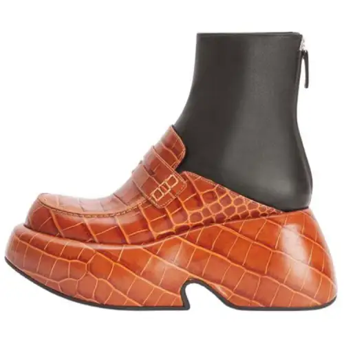 LOEWE Cow Leather Ankle Boots Women's Brown