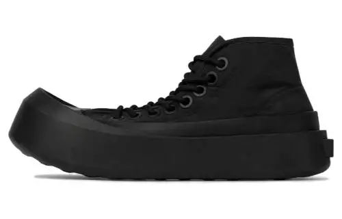 Bottega Veneta Jumbo Nylon High top Stylish Skateboarding Shoes Men's Black