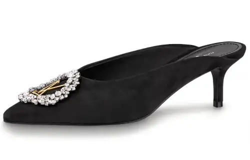 LOUIS VUITTON Madeleine Closed Toe Slippers Women's Black