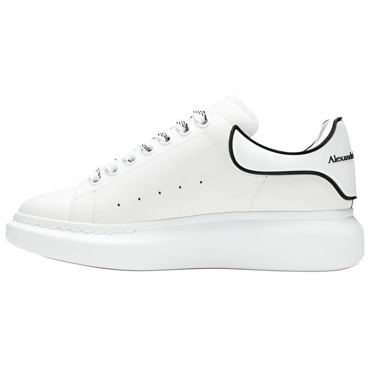 Alexander McQueen Интерьер Эксклюзивный McQueen Негабаритный кроссовок кожа гладкая маленькая кожаный Низкая банда популярный панель обувь мужской стиль белый