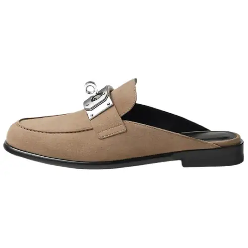 HERMES Closed Toe Slippers Women's Brown