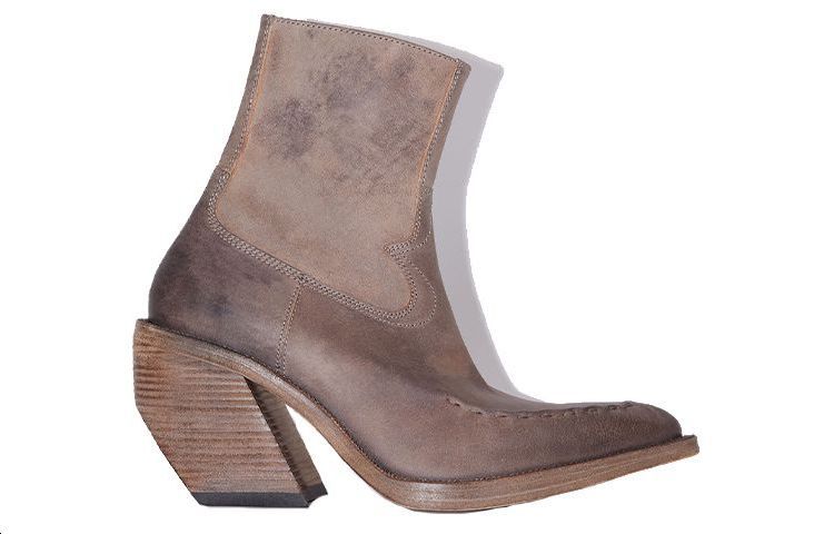 Мужские ботинки Acne Studios Leather Boots (коричневые) — фото 2
