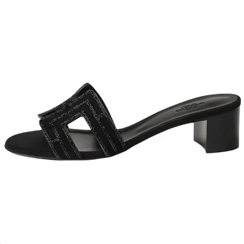 HERMES Oasis Slide Slippers 5cm Women's Black