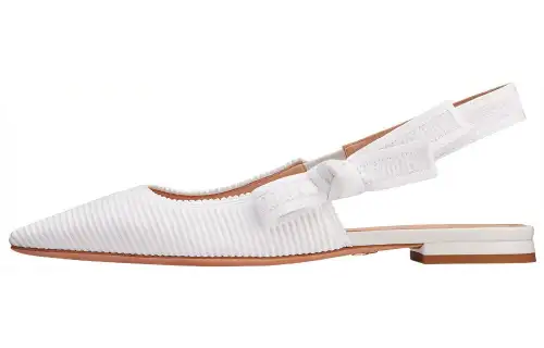DIOR J'Adior Cotton Fabric Casual Shoes Women's White