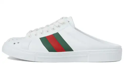 GUCCI ACE Quiet Closed Toe Slippers Women's White