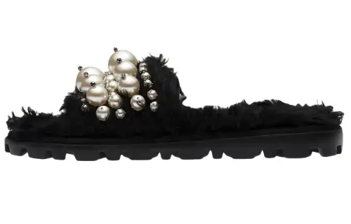 MIU MIU EVA Quiet Slide Slippers Women's Black