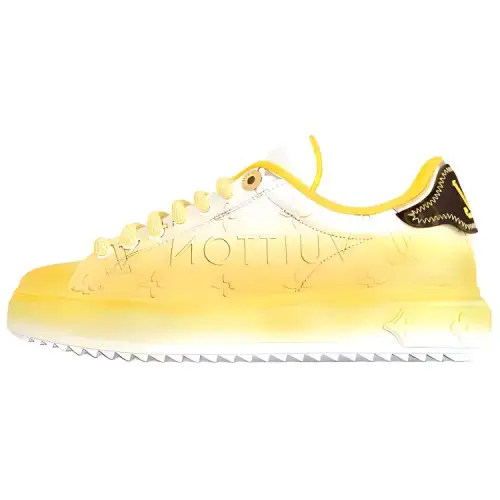LOUIS VUITTON Time Out Cow Leather Low top Skateboard Shoes Women's Yellow